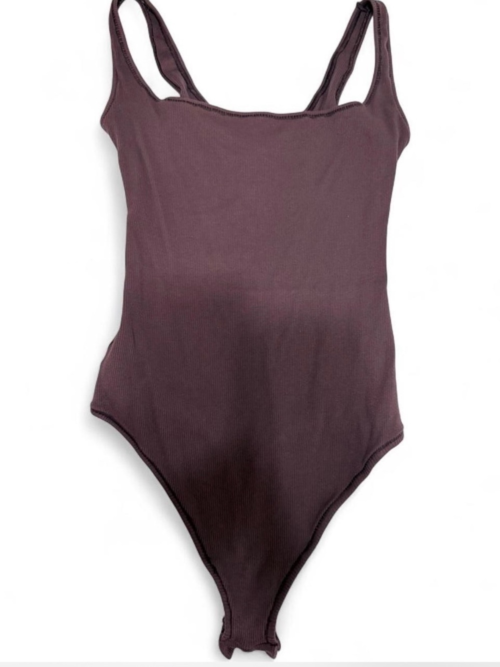 Skims Ribbed Tank One-Piece - Deep Plum
